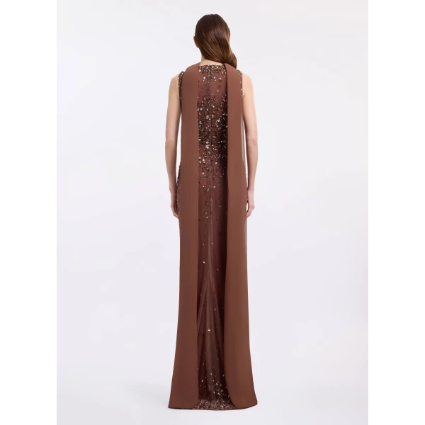 Elie Saab Bead Embroidered Long Dress, view 3