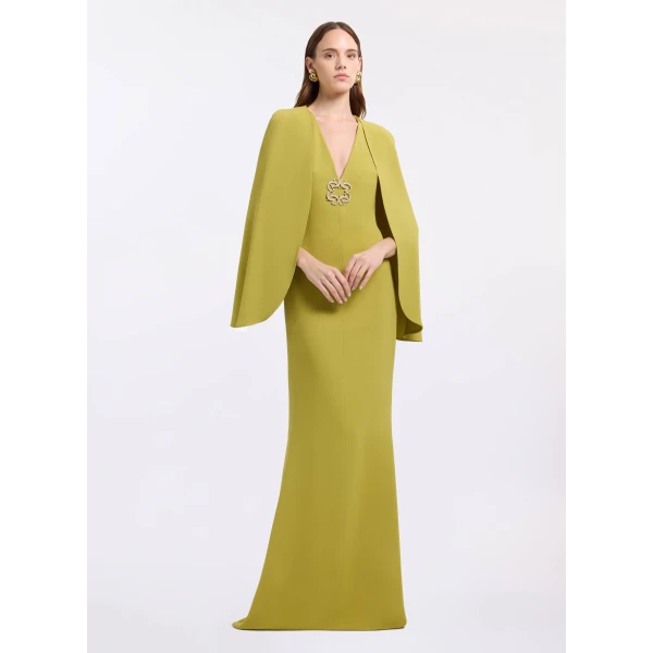 Elie Saab Cape Cady Long Dress, view 2