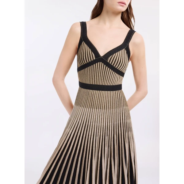 Elie Saab Golden Knit Lurex Dress, view 4
