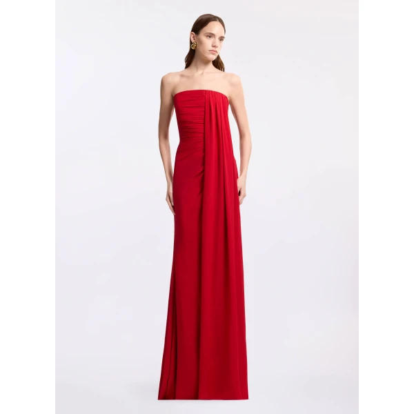 Elie Saab Strapless Silk Long Dress, view 2