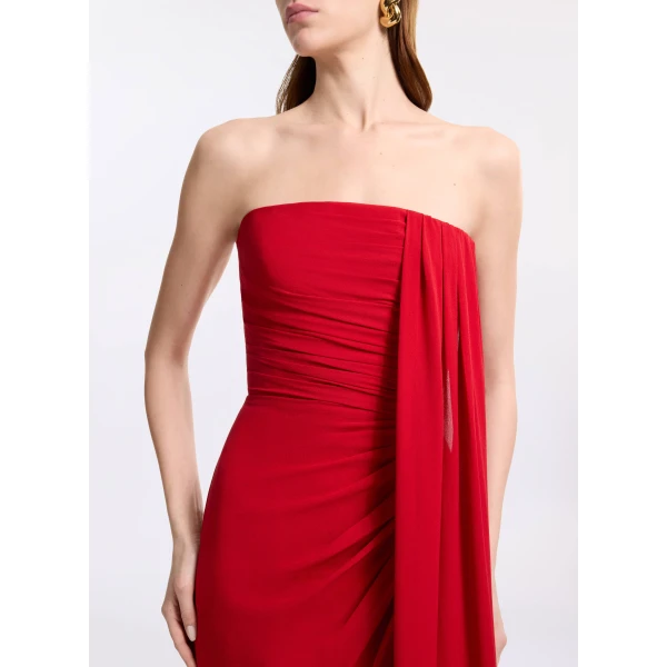Elie Saab Strapless Silk Long Dress, view 4