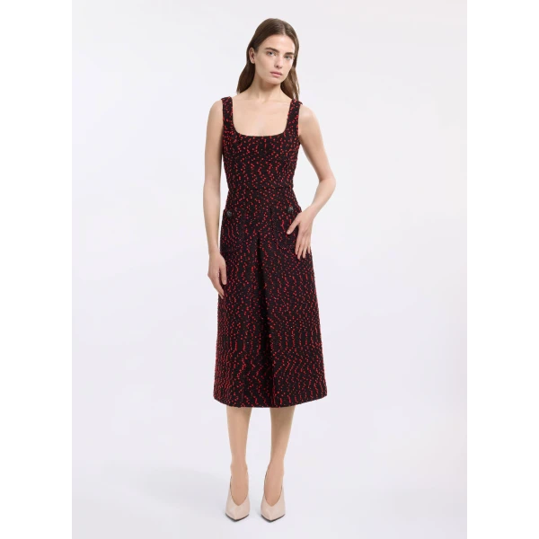 Elie Saab Tweed Midi Dress, view 2