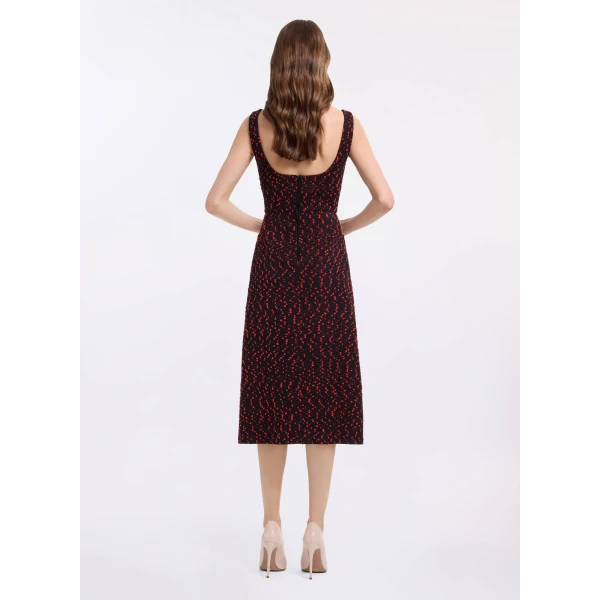 Elie Saab Tweed Midi Dress, view 3