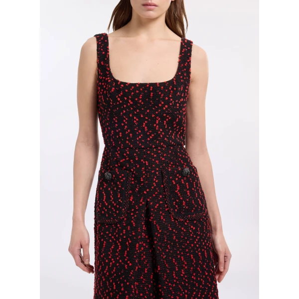 Elie Saab Tweed Midi Dress, view 4