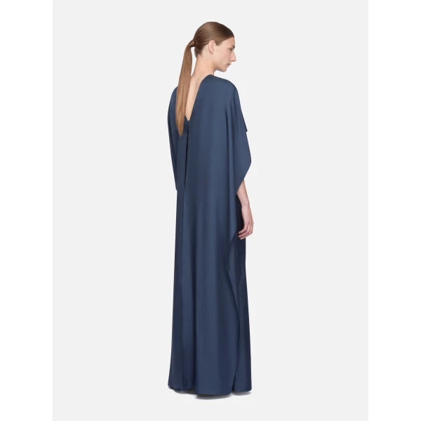 Emilia Wickstead Alphonse Dress in Navy Silk Twill, view 5