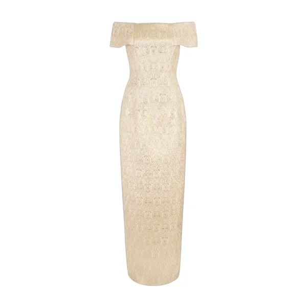 Emilia Wickstead Antep Dress in Gold Metallic Jacquard