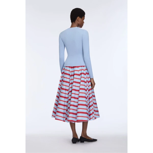 Emilia Wickstead Ash Cardigan in Baby Blue Merino Wool, view 5