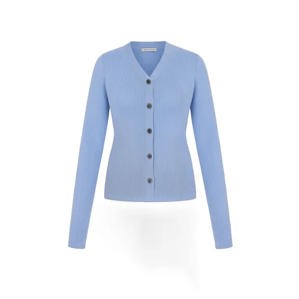 Emilia Wickstead Ash Cardigan in Baby Blue Merino Wool