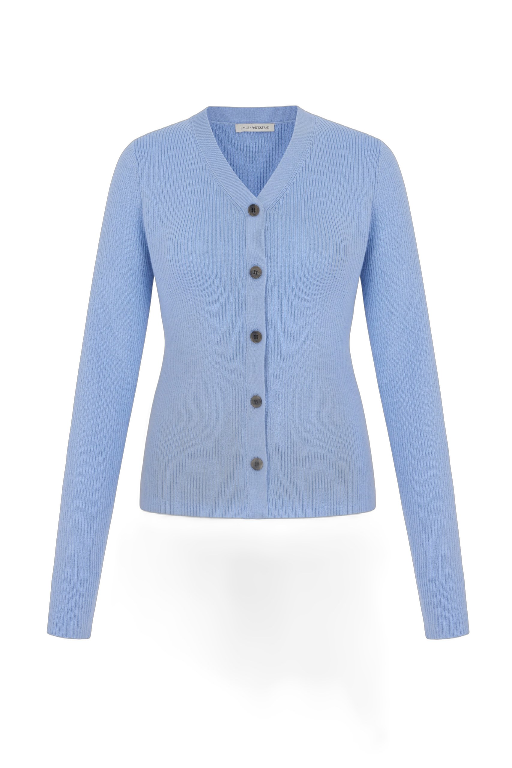 Emilia Wickstead Ash Cardigan in Baby Blue Merino Wool