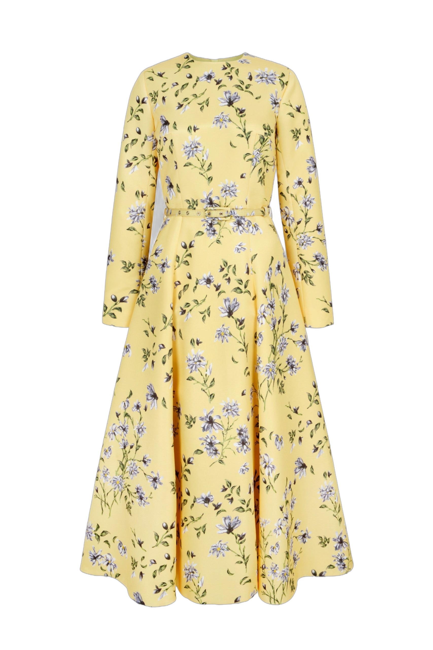 Emilia Wickstead Capucine Dress in Butter Yellow Magnolia Taffeta Faille