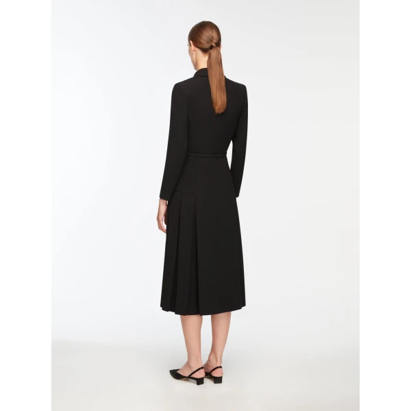 Emilia Wickstead Chaney Dress in Black Single Wool Crepe, view 4