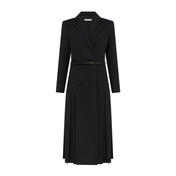 Emilia Wickstead Chaney Dress in Black Single Wool Crepe