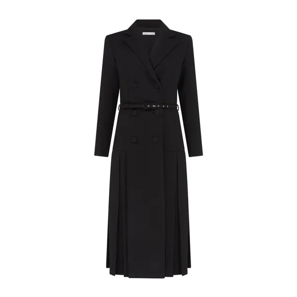 Emilia Wickstead Chaney Dress in Black Single Wool Crepe