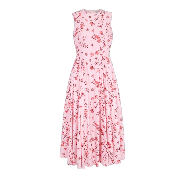 Emilia Wickstead Chelsea Dress in Scattered Daisies on Pink Cotton