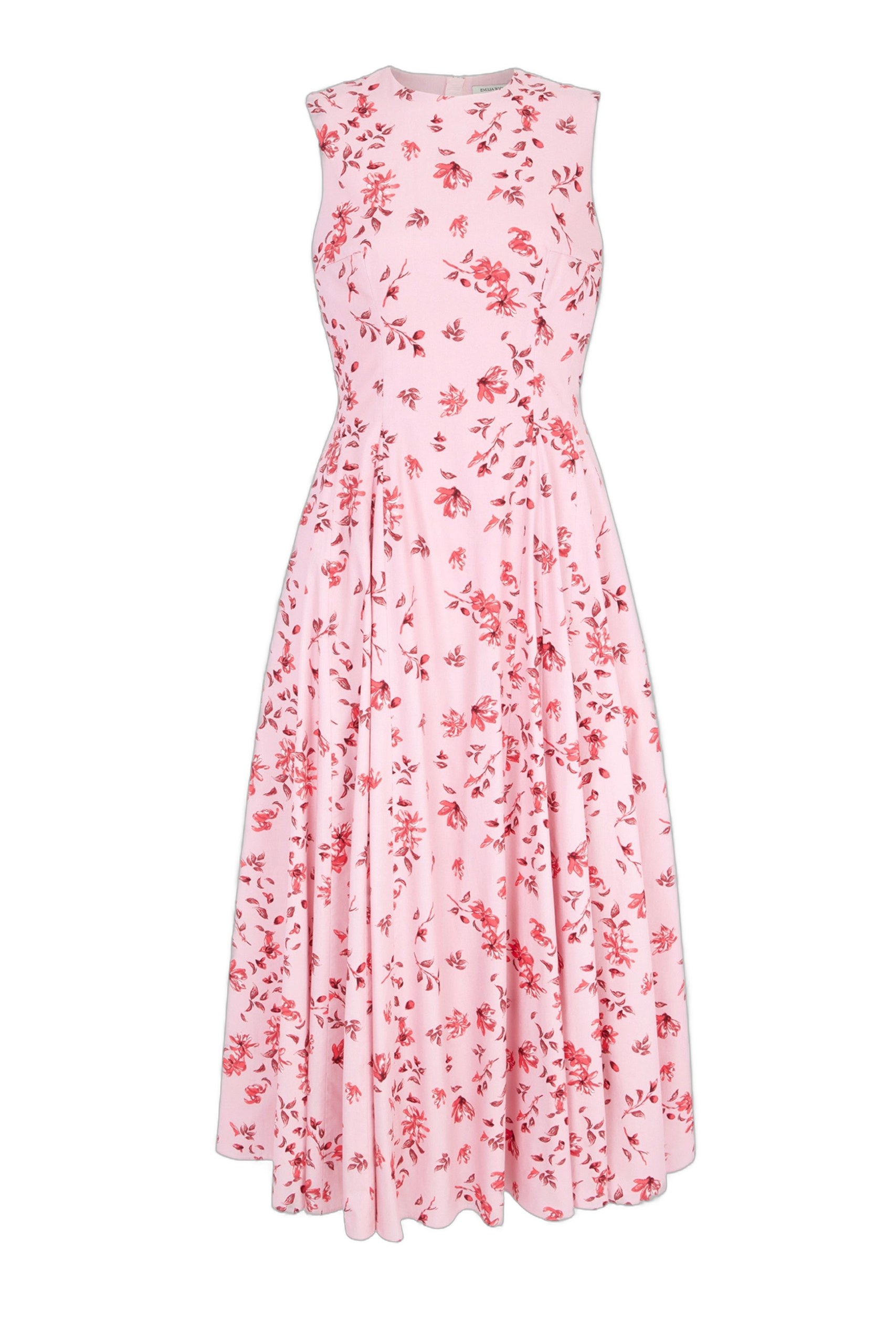 Emilia Wickstead Chelsea Dress in Scattered Daisies on Pink Cotton