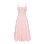 Emilia Wickstead Collins Dress in Light Pink Single Wool Crepe