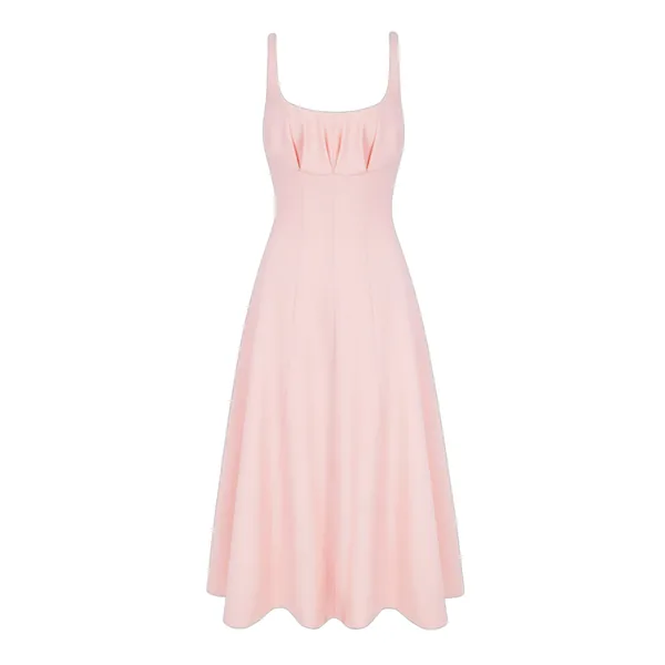 Emilia Wickstead Collins Dress in Light Pink Single Wool Crepe