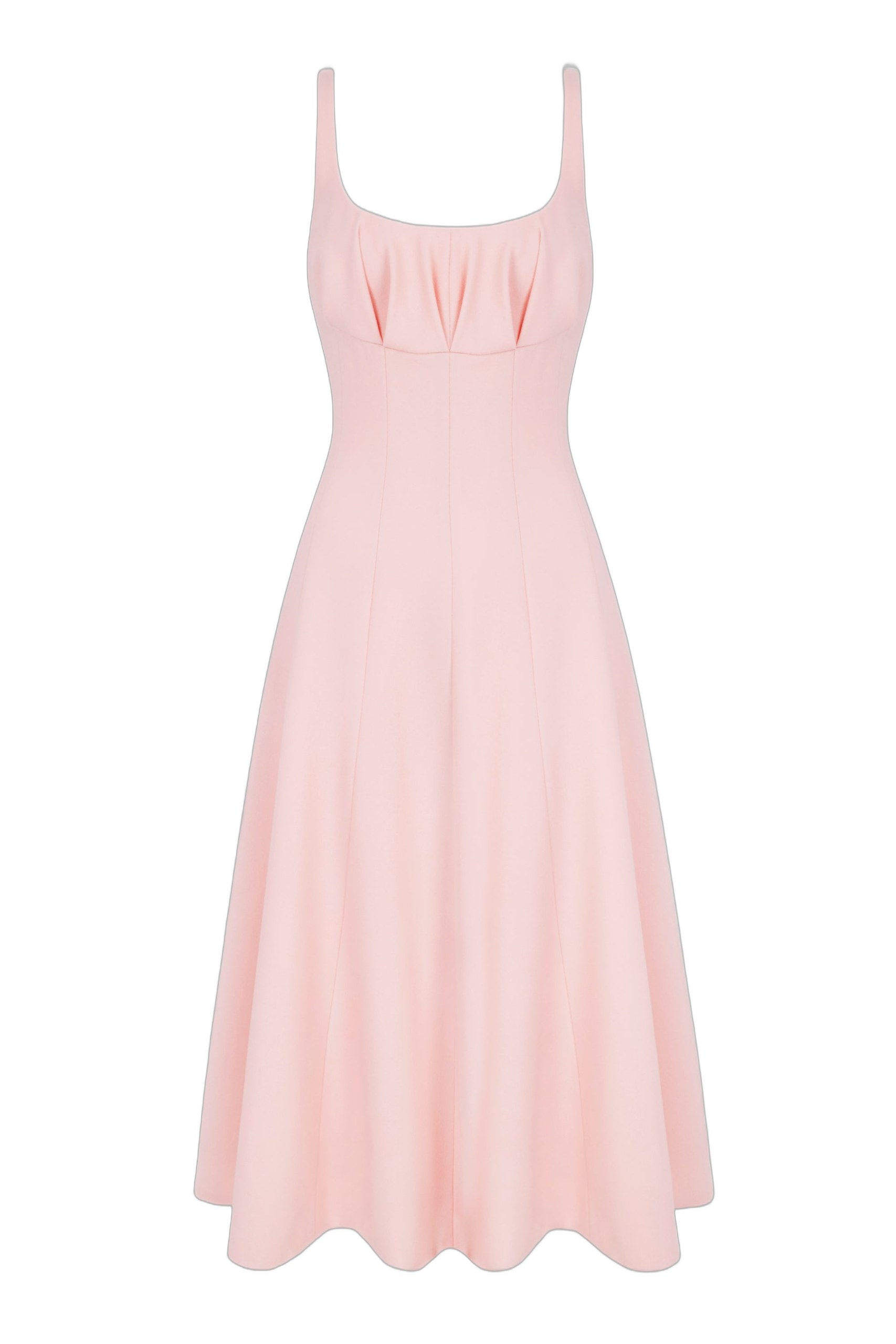 Emilia Wickstead Collins Dress in Light Pink Single Wool Crepe