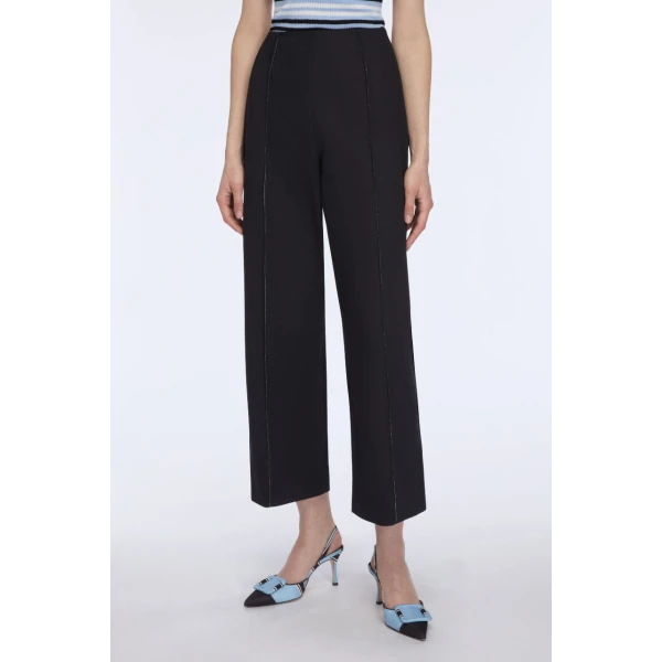 Emilia Wickstead Daffy Trouser in Black Denim, view 4