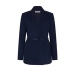 Emilia Wickstead Danya Jacket in Navy Single Wool Crepe