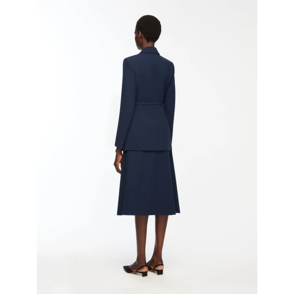 Emilia Wickstead Danya Jacket in Navy Single Wool Crepe, view 4