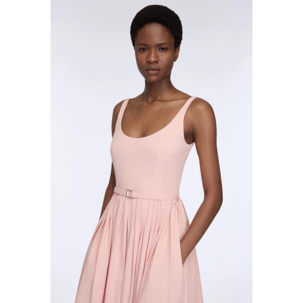 Emilia Wickstead Eglantine Dress in Light Pink Cotton Poplin, view 4