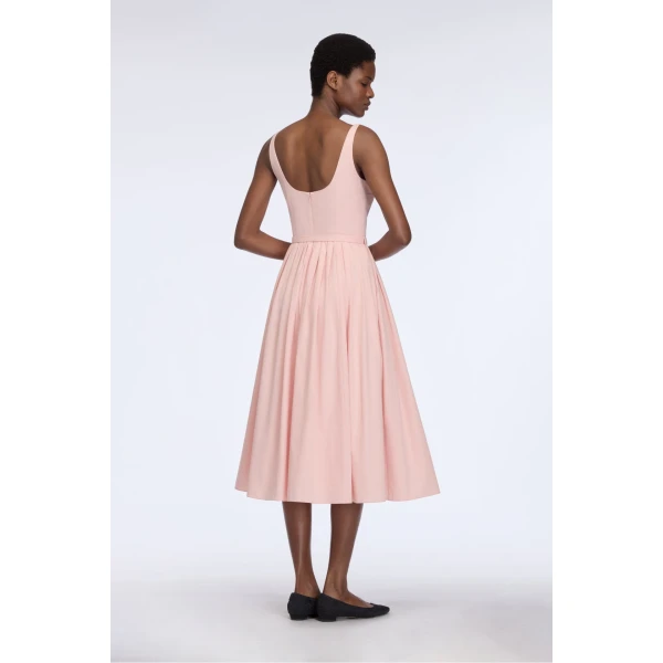 Emilia Wickstead Eglantine Dress in Light Pink Cotton Poplin, view 5