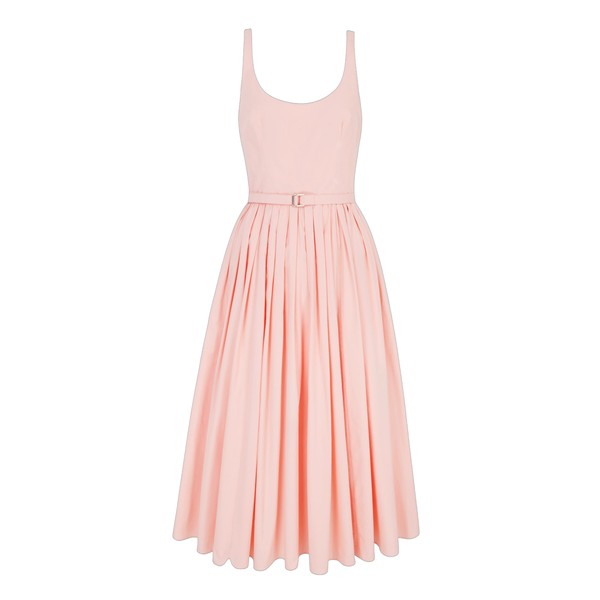 Emilia Wickstead Eglantine Dress in Light Pink Cotton Poplin
