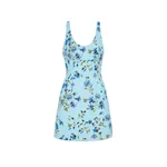 Emilia Wickstead Einna Dress in Blue Magnolia Taffeta Faille