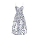 Emilia Wickstead Elita Dress in Blue Scattered Daisies on White Cotton