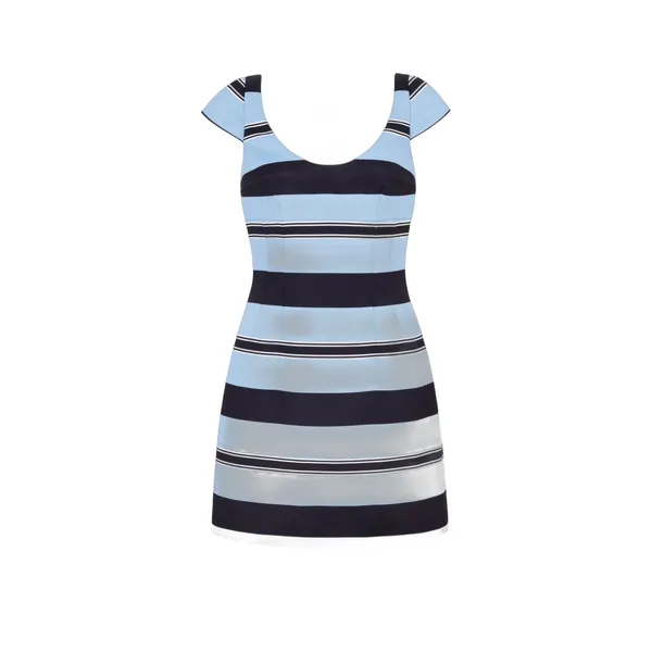 Emilia Wickstead Eloise Dress in Blue & Black Taffeta Faille