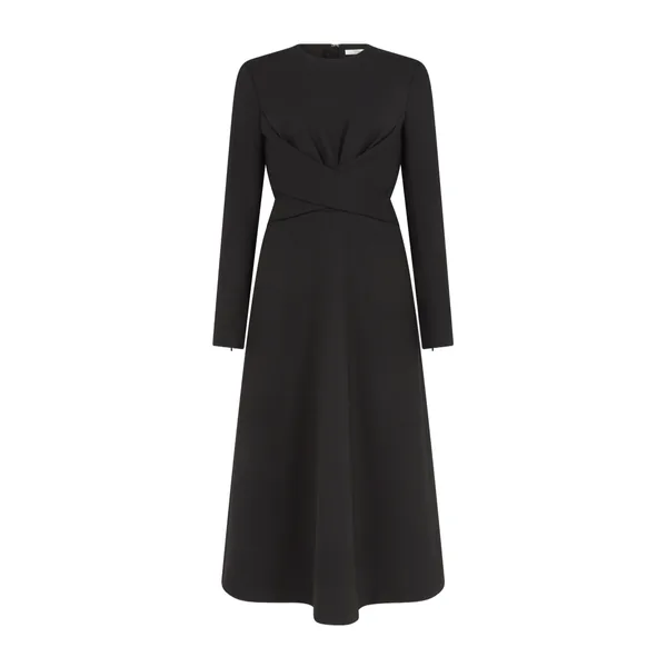 Emilia Wickstead Elta Dress in Black Summer Wool