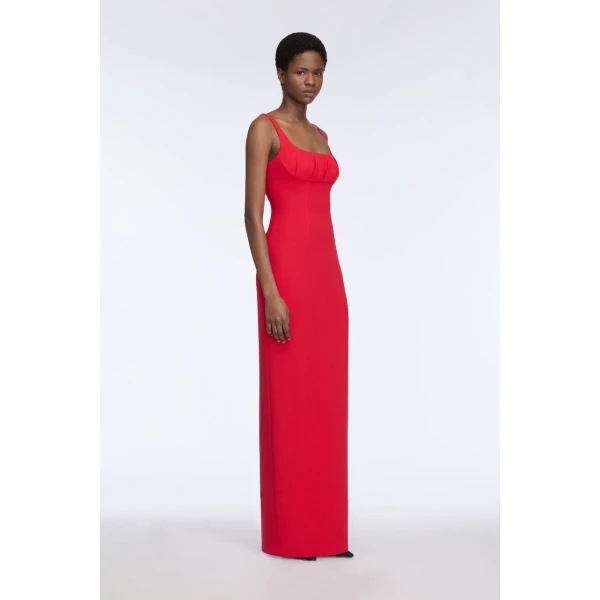 Emilia Wickstead Jianna Dress in Red Single Wool Crepe, view 2