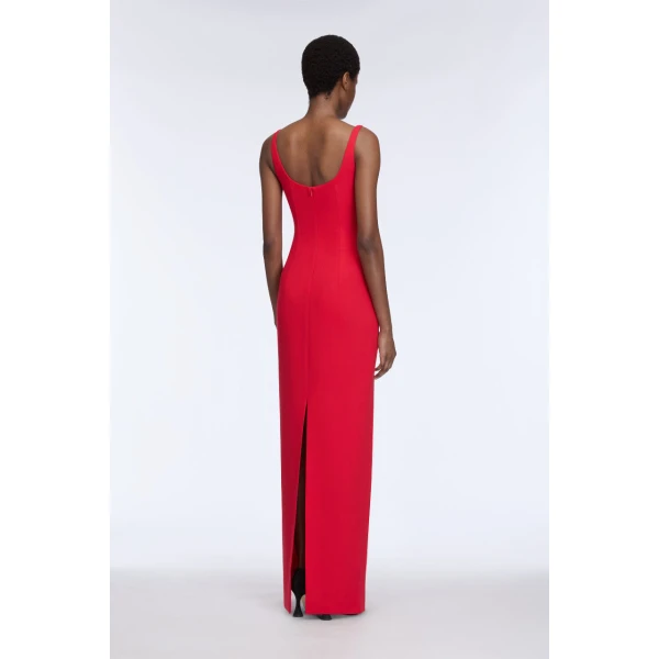 Emilia Wickstead Jianna Dress in Red Single Wool Crepe, view 5