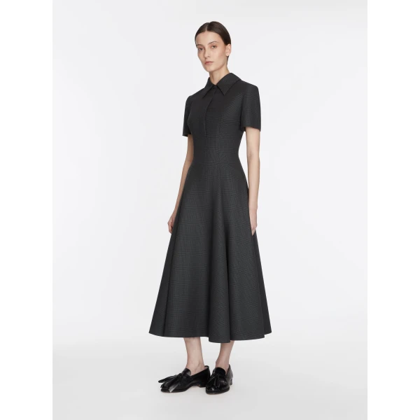 Emilia Wickstead Jody Dress in Charcoal and Black Prince of Wales, view 3