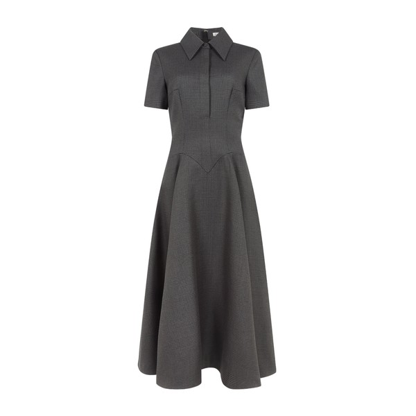 Emilia Wickstead Jody Dress in Charcoal and Black Prince of Wales