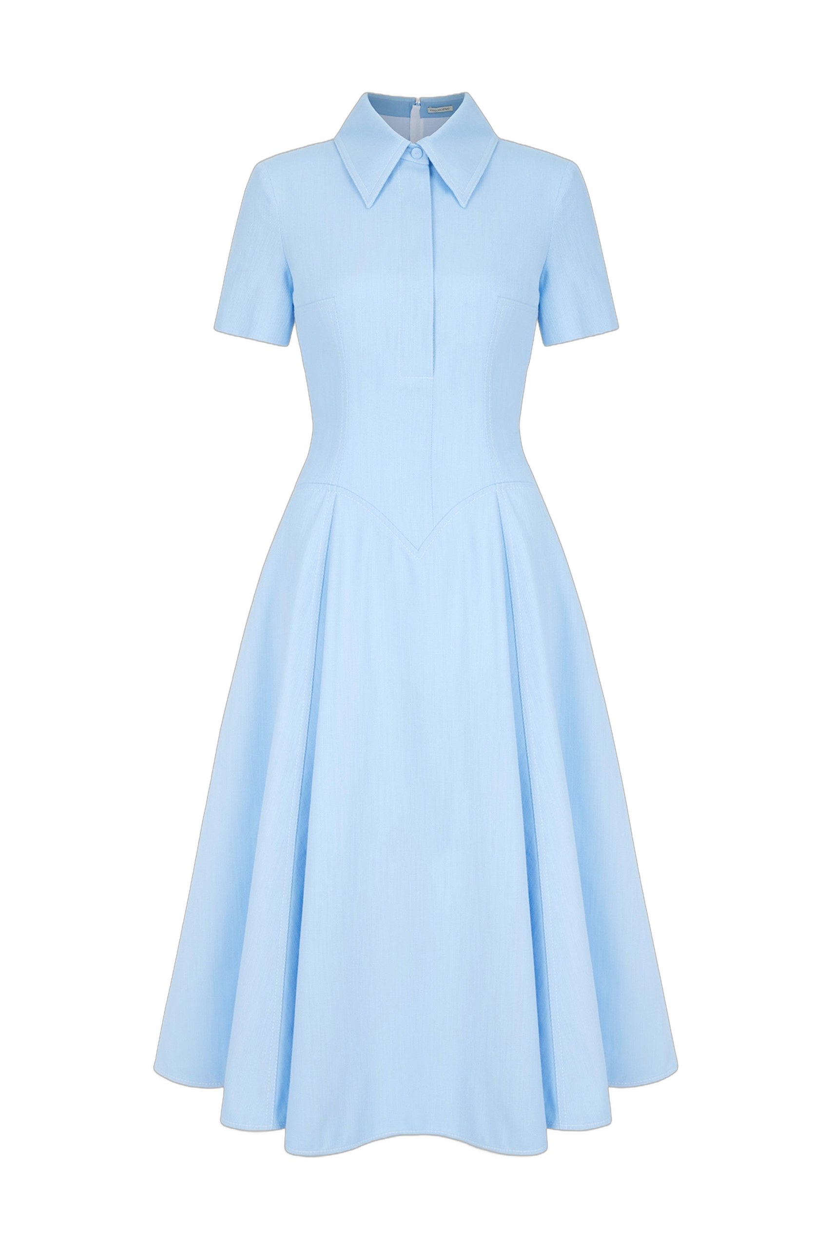 Emilia Wickstead Jody Dress in Icy Blue Denim