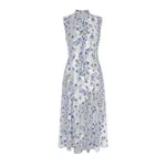 Emilia Wickstead Joelle Dress in Blue Scattered Daisies on White Silk
