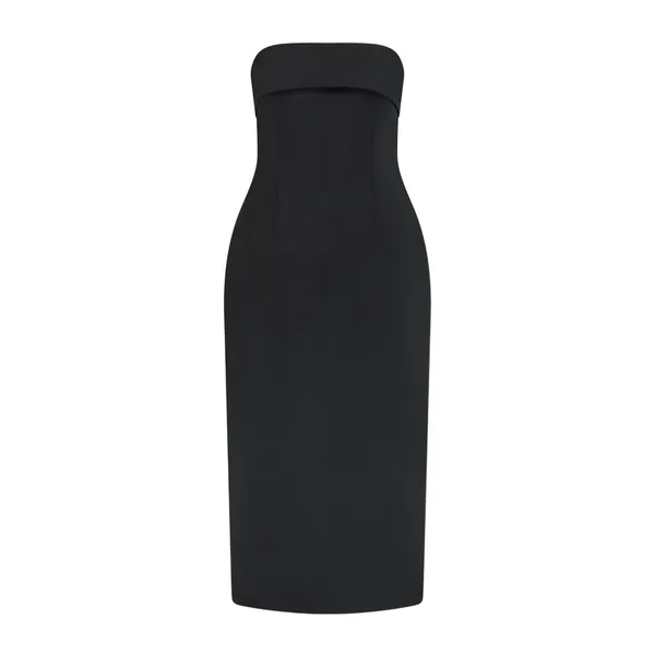 Emilia Wickstead Keeley Dress in Black Duchess Satin