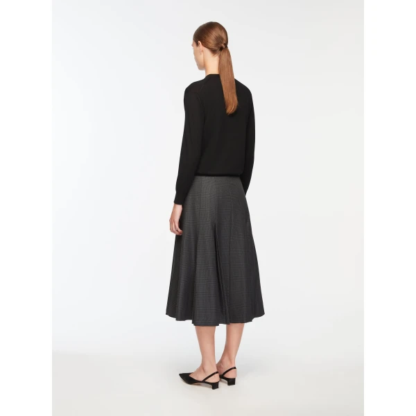 Emilia Wickstead Kensie Skirt in Charcoal and Black Prince of Wales, view 2
