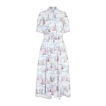 Emilia Wickstead Khloe Dress in Boat Print Silk Twill