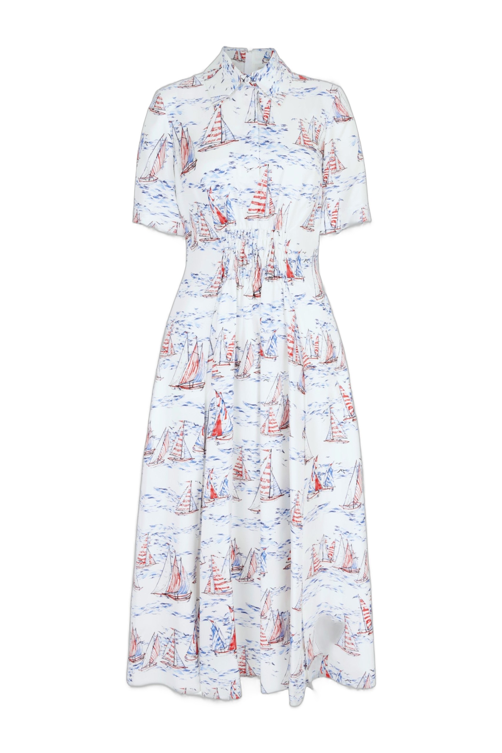 Emilia Wickstead Khloe Dress in Boat Print Silk Twill
