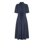 Emilia Wickstead Khloe Dress in Navy Silk Twill