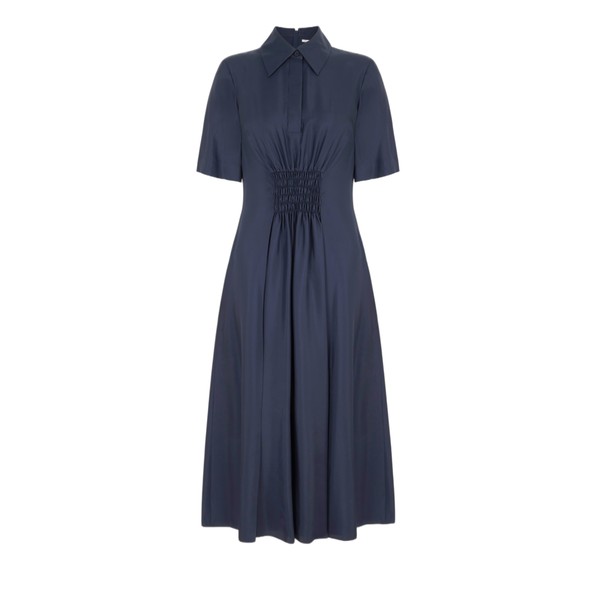 Emilia Wickstead Khloe Dress in Navy Silk Twill