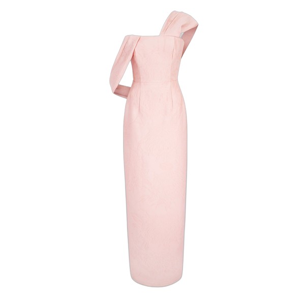 Emilia Wickstead Kiana Dress in Pink Embossed Cloque