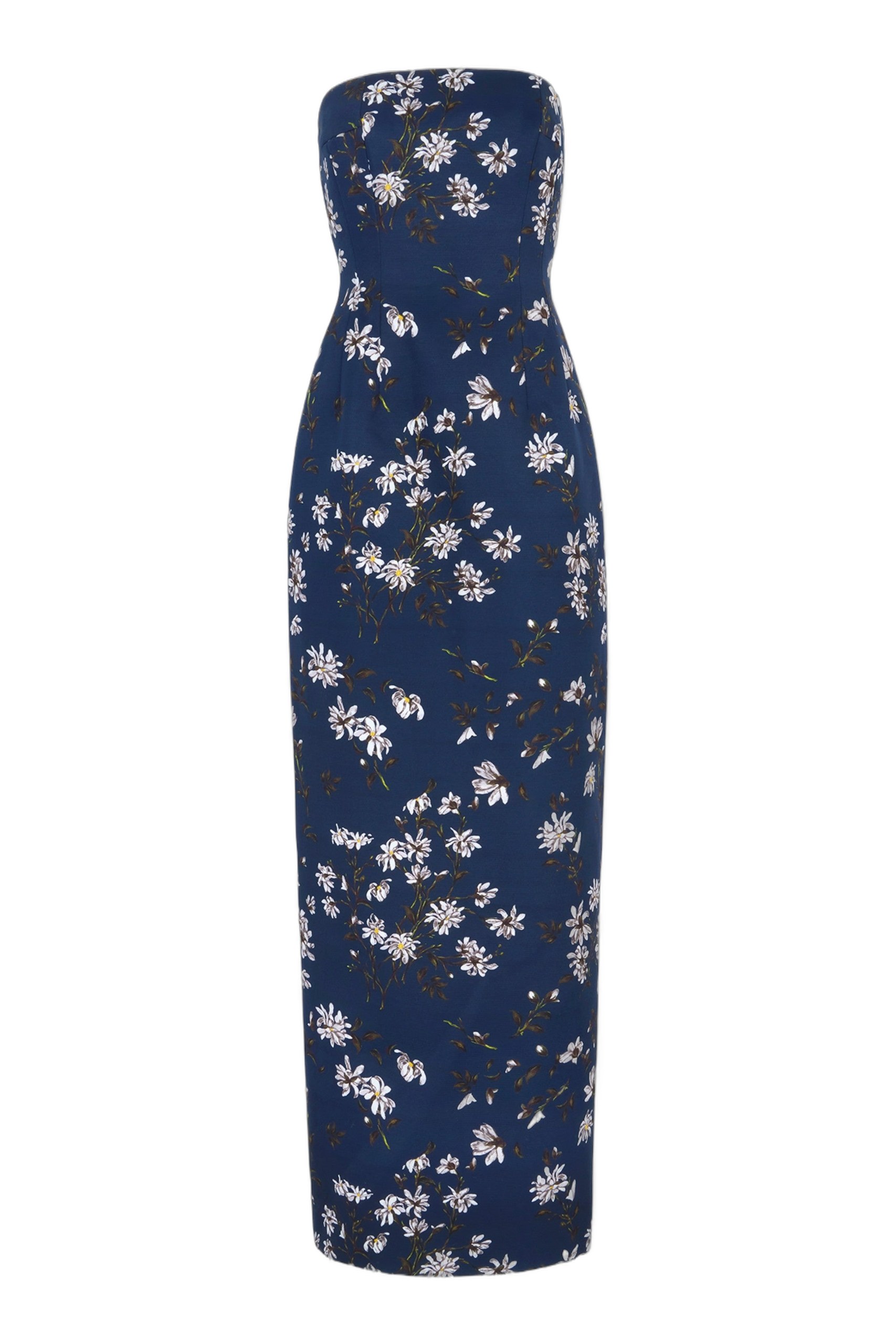 Emilia Wickstead Laelia Dress in Midnight Magnolia Taffeta Faille