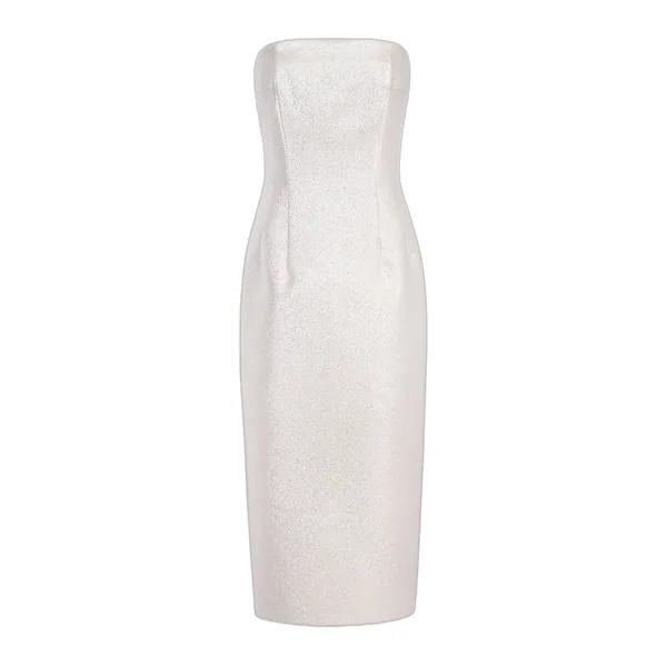 Emilia Wickstead Leila Dress in Champagne Metallic Cloque