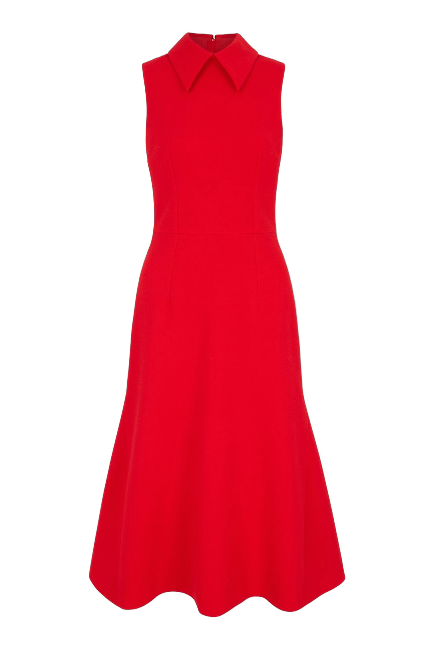 Emilia Wickstead Leontine Dress in Red Single Wool Crepe