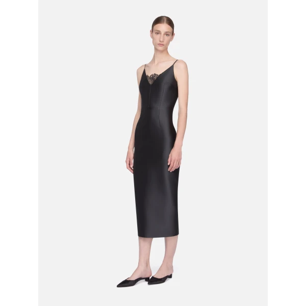 Emilia Wickstead Libera Dress in Black Cloque, view 2