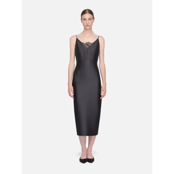 Emilia Wickstead Libera Dress in Black Cloque, view 4